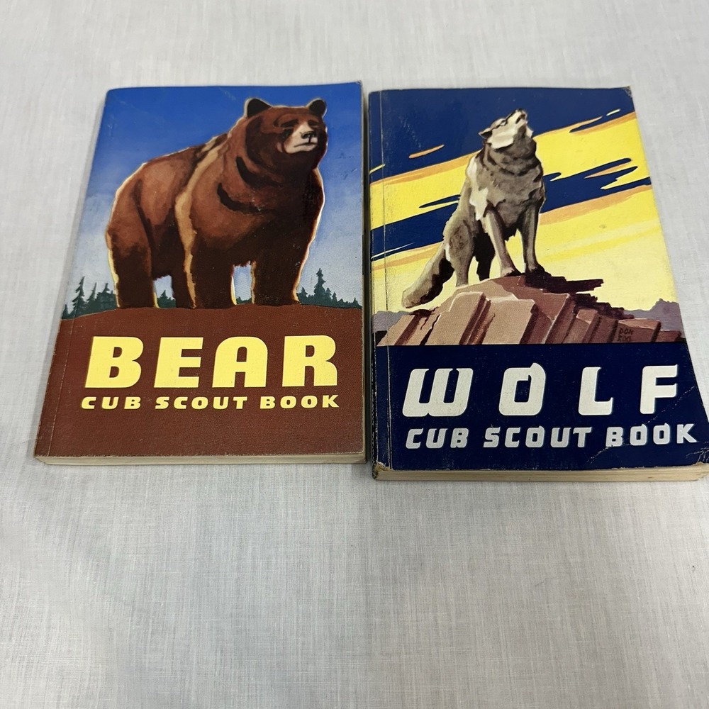 Set of 2 Boy Scout Books Bear Cub Scout, Wolf Cub Handbooks. 1960s